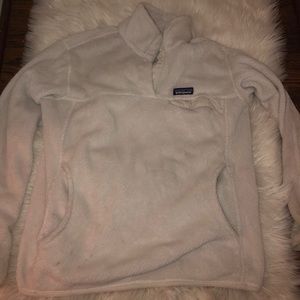 White Patagonia Fleece Pullover